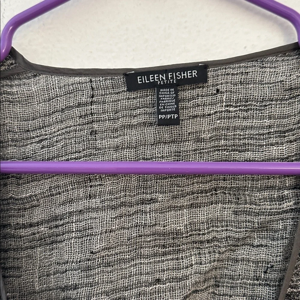Eileen fisher Black and Gray Open Cardigan